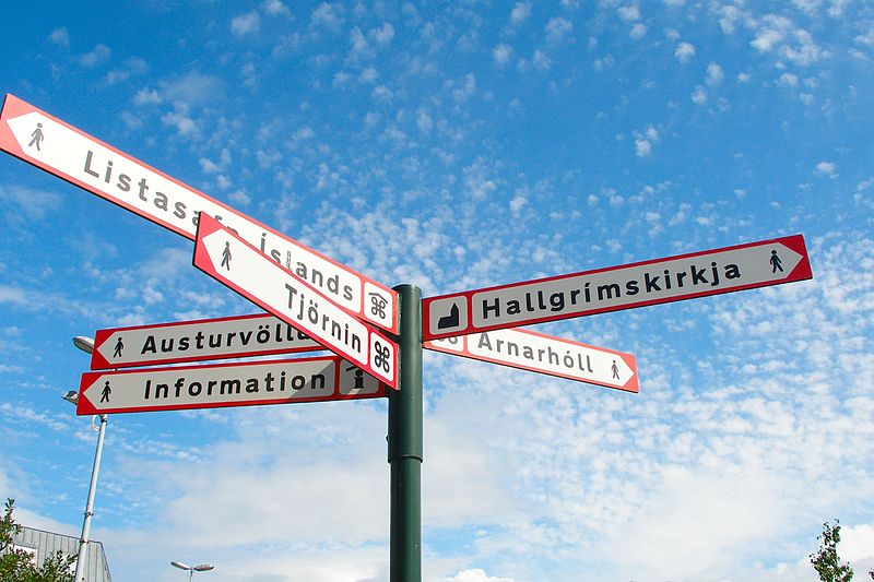 Signposts from Iceland. If you're a retail merchant, there are certain rules about providing your business location in your merchant information on your Visa account.